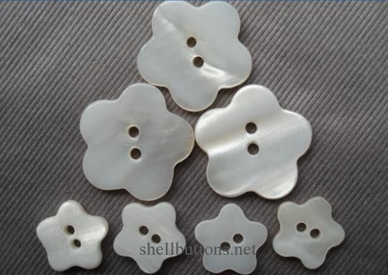 hexapetalous flower River shell buttons