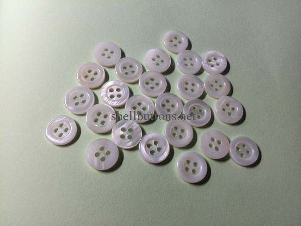 Wide edge double white river shell buttons
