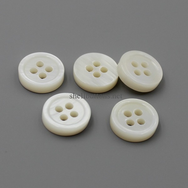 3mm thickness double white river shell buttons