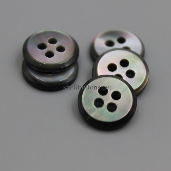 SB110401 Natural black mother of pearl shirt buttons