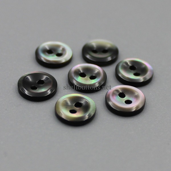 2 holes natural black mother of pearl shell buttons