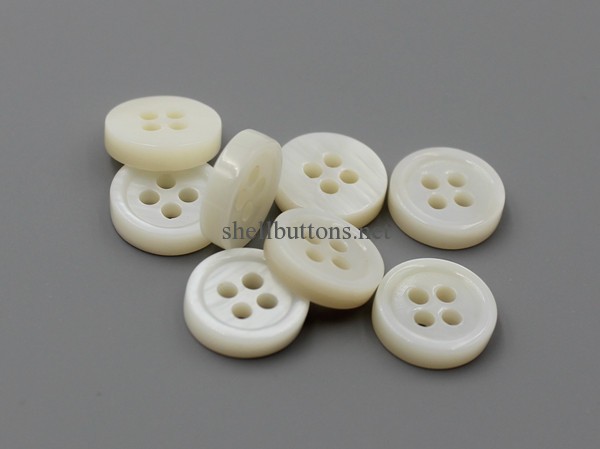 3mm 18L/16L double white river shell shirt buttons wholesale