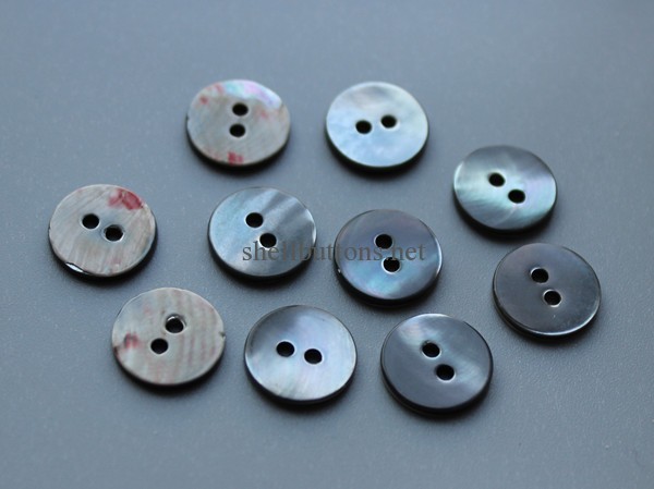 2 hole grey smoke trocas shell buttons wholesale