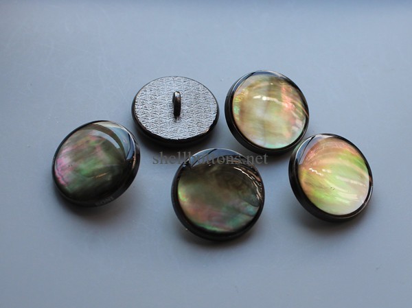 black mother of pearl MOP buttons with shank