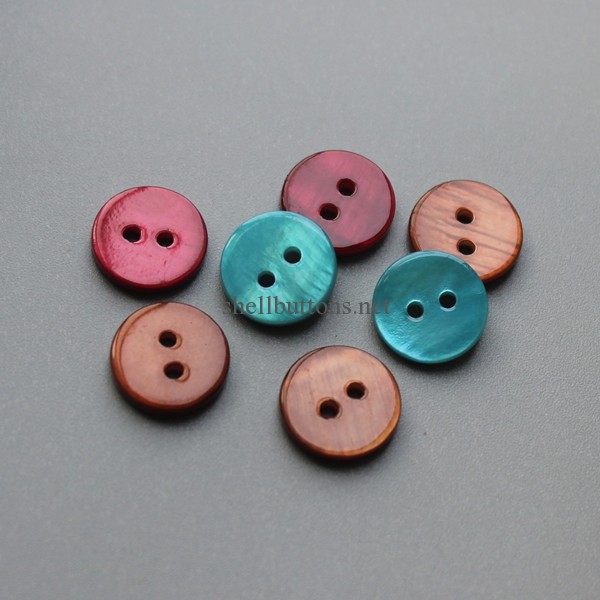 dyed color river shell buttons wholesale