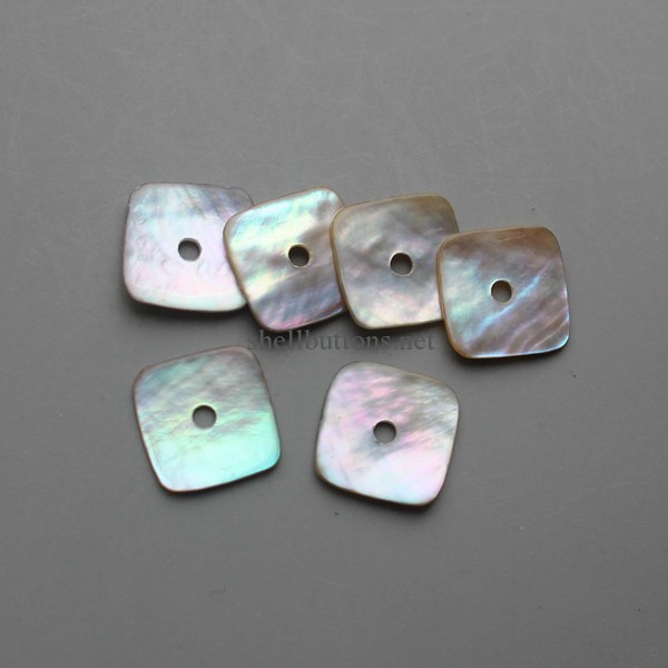 square shapped AGOYA shell buttons with single hole